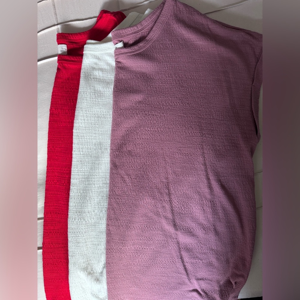Maurices Red, White, and Purple Tops